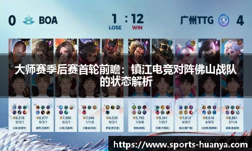 大师赛季后赛首轮前瞻：镇江电竞对阵佛山战队的状态解析